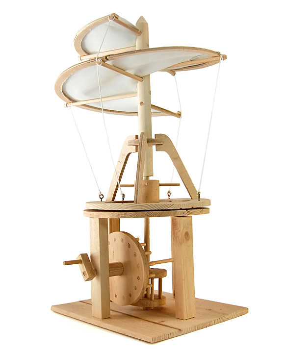 Elicopter-Leonardo Da Vinci-trusa din lemn Elicopter-Leonardo Da Vinci-trusa din lemn