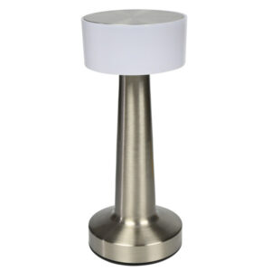 Lampa de masa LED reincarcabila cu ecran tactil argintiu