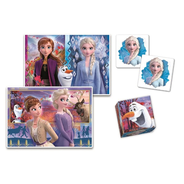 Colecția de jocuri Puzzle 4 în 1 Disney Frozen Seasons imagine jocuri incluse
