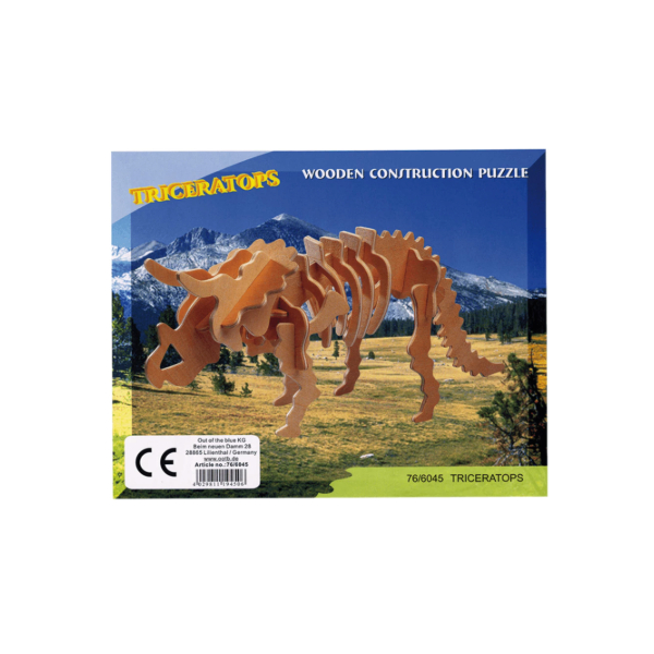 Puzzle 3D din lemn natural, schelet de dinozaur