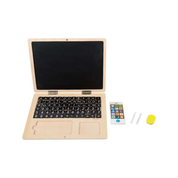 Laptop din lemn cu tabla magnetica