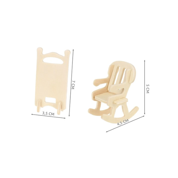 Set mobilier din lemn pentru păpuți, 34 piese