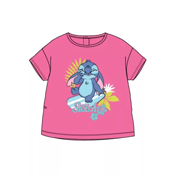 Disney Lilo si Stitch Surf Pink tricou pentru bebelusi