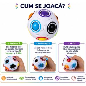 Magic Ball Colors,Puzzle Logic 3D cu Bile Colorate,11 bile reguli joc
