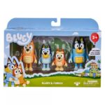 Set figurine Bluey Familia 4 personaje – Bluey Bingo Chilli și Bandit imagine produs ambalat