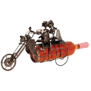 Suport metalic pentru sticle de vin cuplu pe motocicletă structura metalica