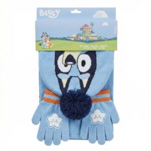 Set 3 piese Bluey caciula fular manusi - imagine 10